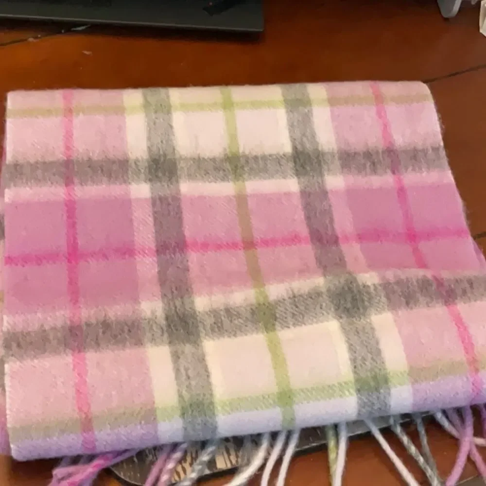 NWT BALLANTRAE Edinburgh Lambswool Plaid Scarf LAVENDER GREEN Scotland
